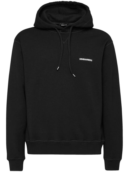 logo-print cotton hoodie